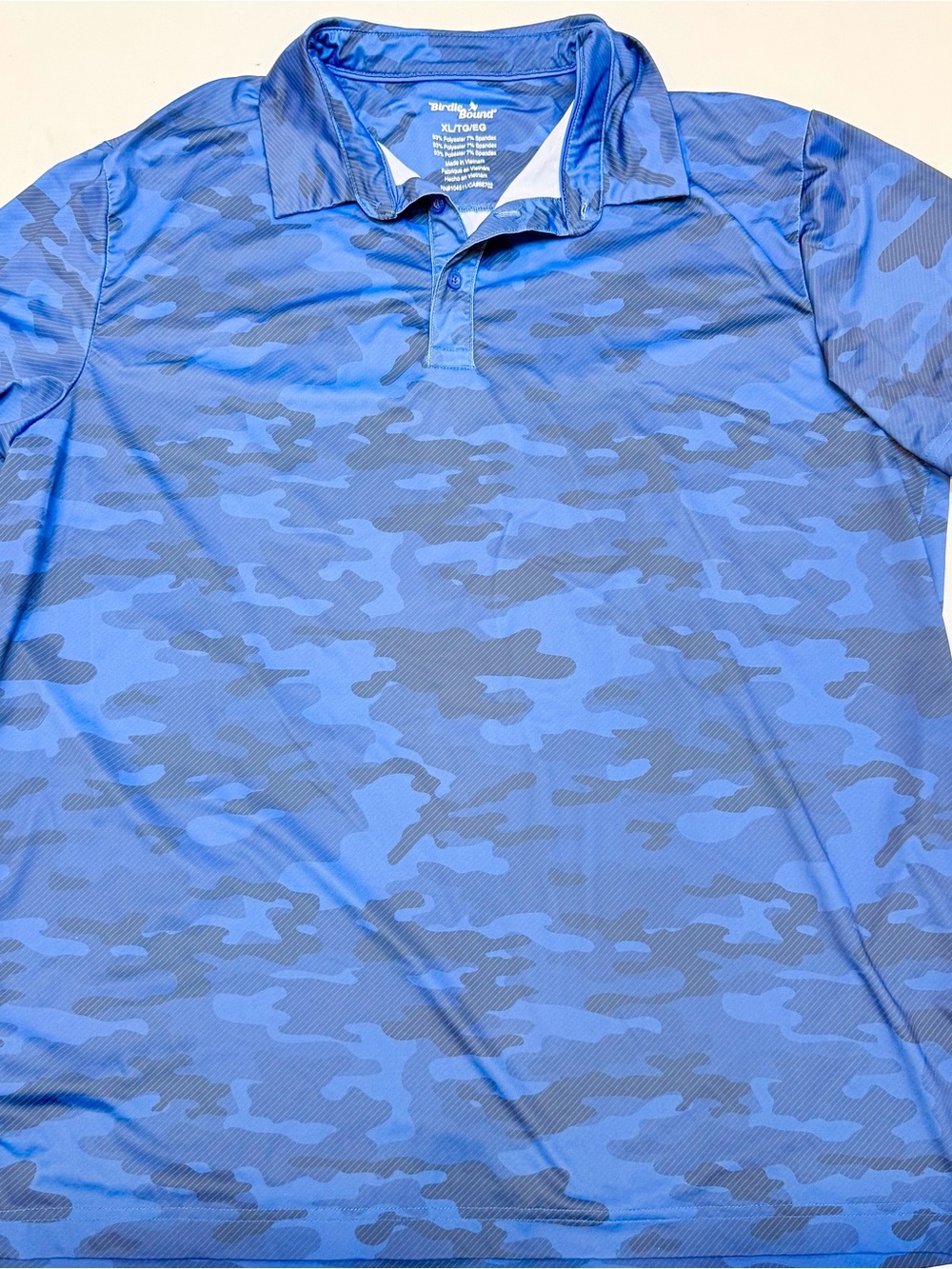 Men's Blue Camo Performance Polo Shirt by Birdie Bound